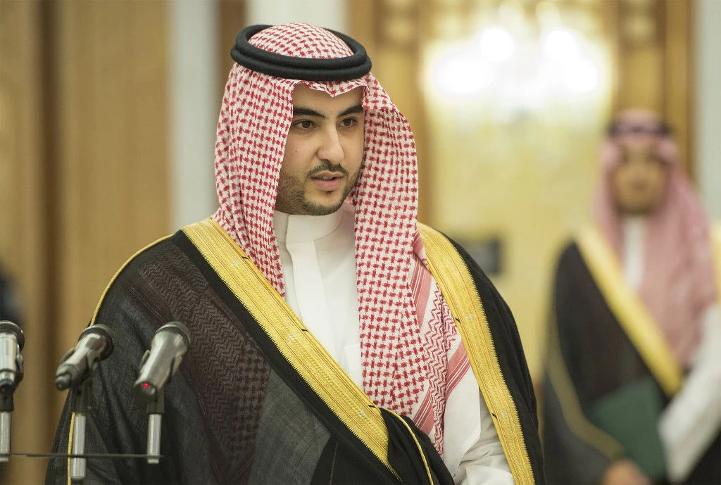 Saudi Arabia’s Deputy Defense Minister Prince Khalid bin Salman met in Riyadh with Yemeni President Abd Rabbu Mansour Hadi. (SPA/file)