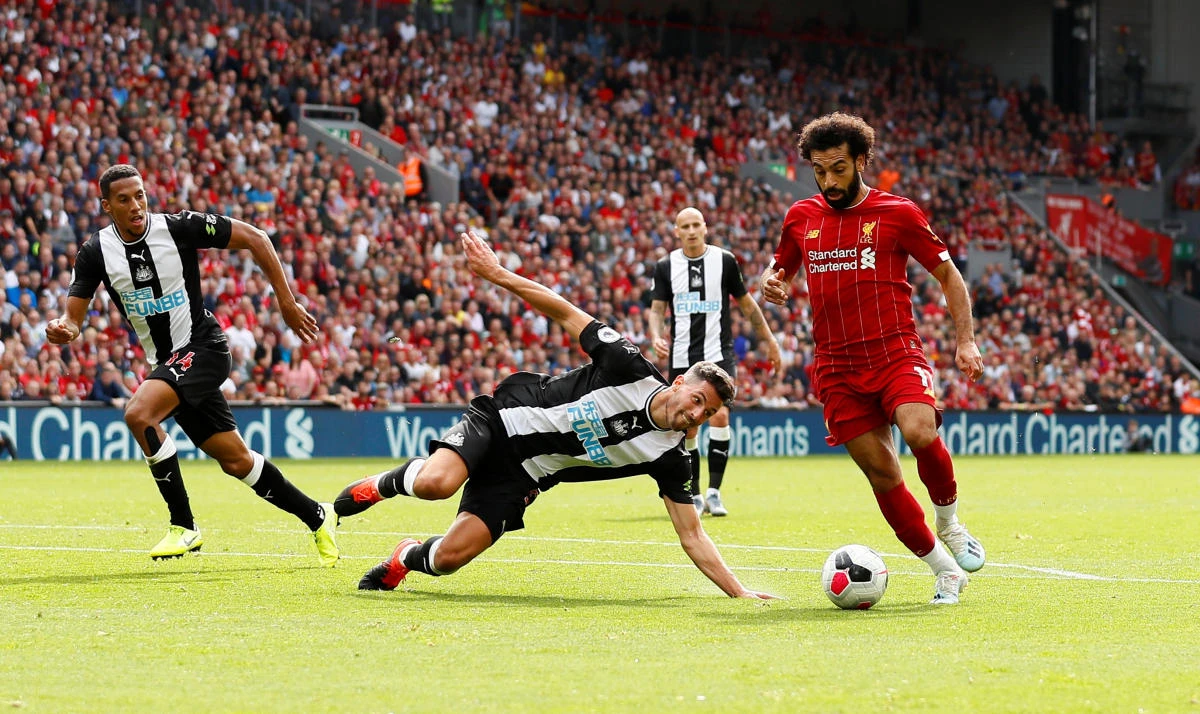Liverpool's Mo Salah scored their third goal despite going behind to Newcastle. (Reuters)