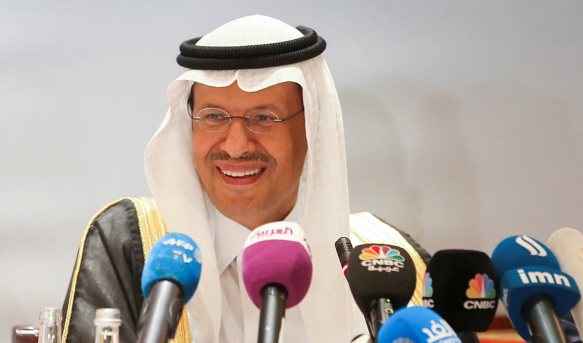 Saudi Arabia's new Energy Minister, Prince Abdulaziz bin Salman speaks at the joint Ministerial Monitoring Committee in Abu Dhabi, United Arab Emirates September 12, 2019. (Reuters)