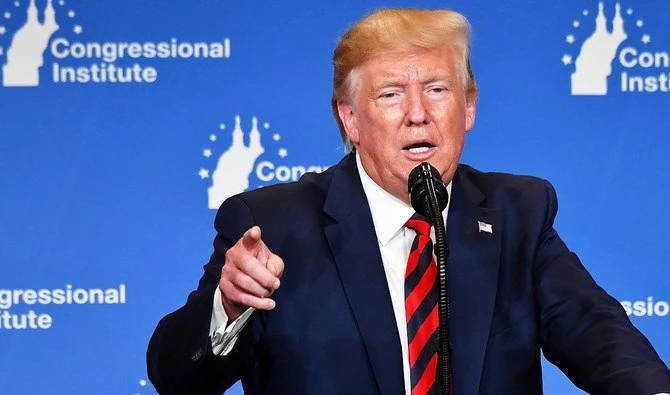 Trump said US forces are ready to strike perpetrators of attacks on Saudi oil facilities. (AFP)