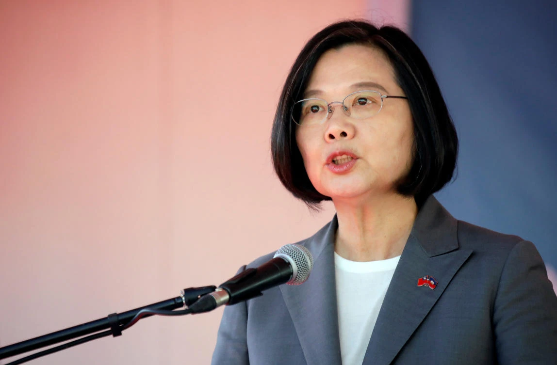 Taiwan’s President Tsai Ing-wen during a visit to Port-au-Prince, Haiti. The Solomon Islands has become the sixth country to switch allegiance to China since Tsai took office. (Reuters)