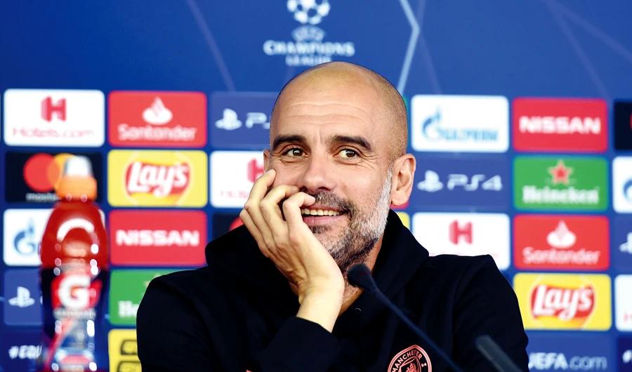 Manchester City manager Pep Guardiola addresses press on the eve of the Champions League Group C match. (AFP)