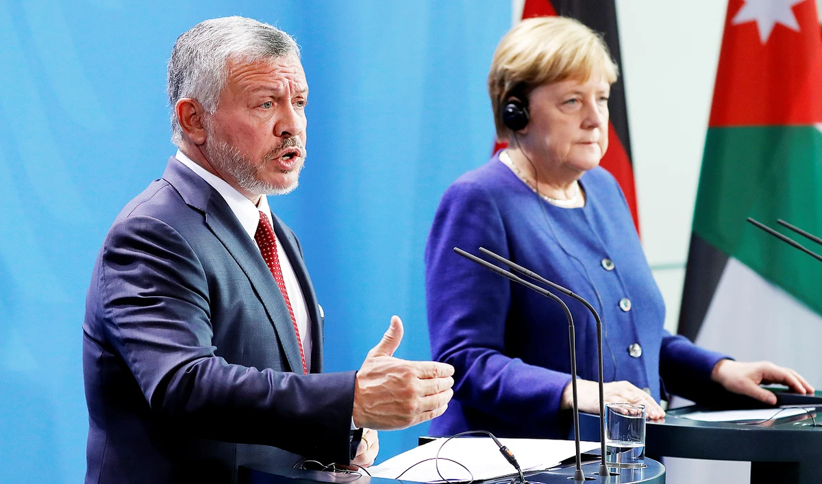 German Chancellor Angela Merkel and Jordan's King Abdullah hold a joint news conference in Berlin, Germany September 17, 2019. (Reuters)