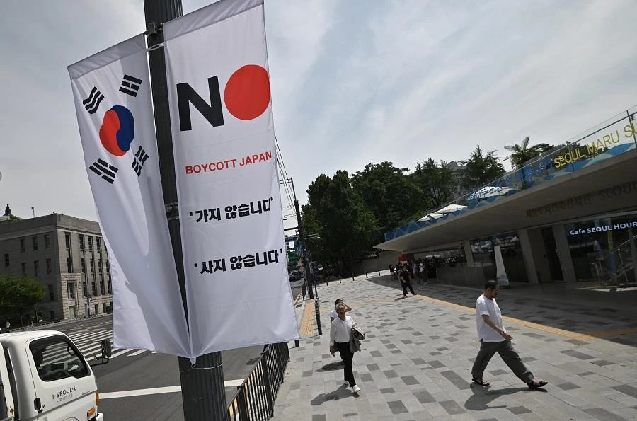 The trade dispute between the neighbors erupted in July, when Japan imposed tighter export controls on three chemicals South Korean companies use. (File/AFP)