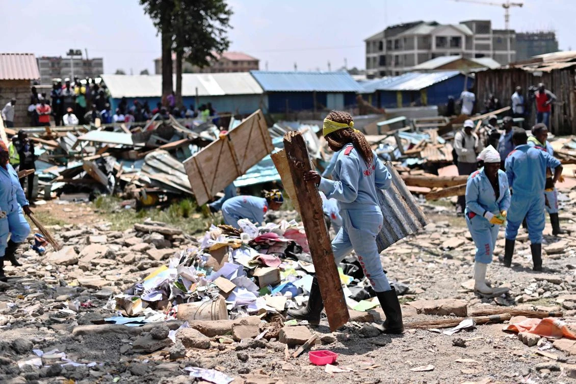 Seven children died when a school building collapsed in the Kenyan capital in an accident blamed on construction. (AFP)