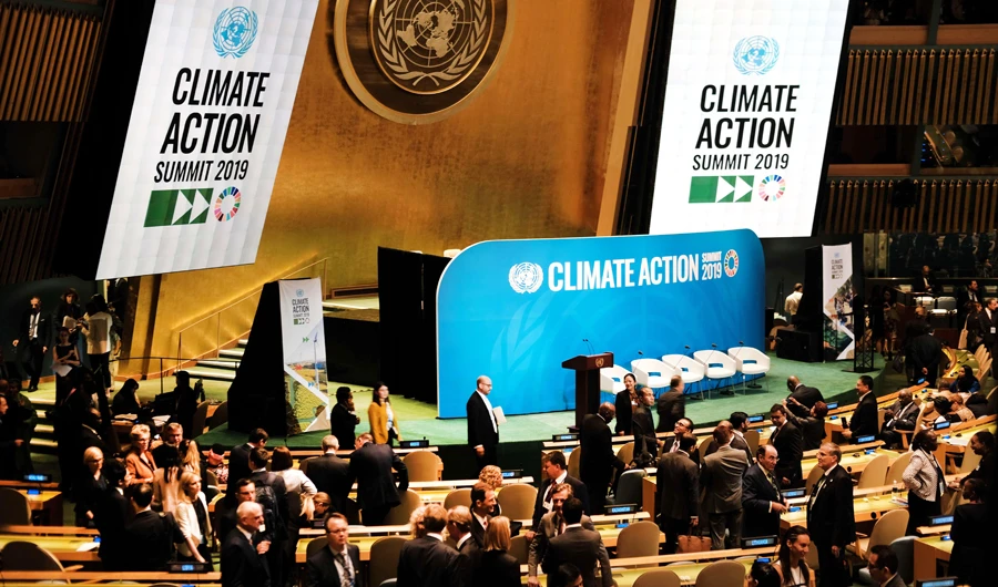 World leaders and delegates gather at the United Nations for a summit to address climate change on September 23, 2019 in New York City. (AFP)