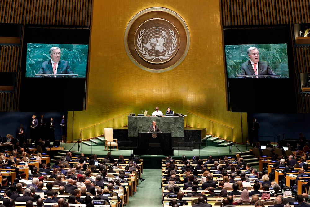 The first day of debates at the 74th UN General Assembly is under way at UN headquarters in New York. (AP)
