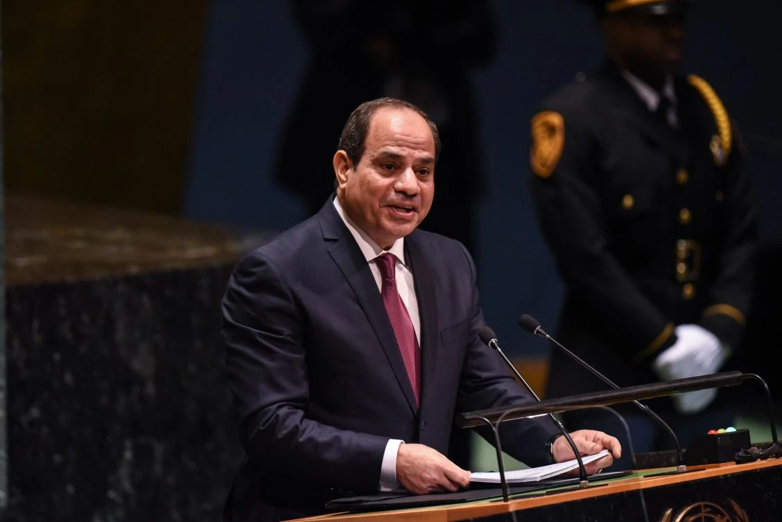 Egyptian President Abdel Fattah El-Sisi speaks at the UN General Assembly on Tuesday. (Reuters)