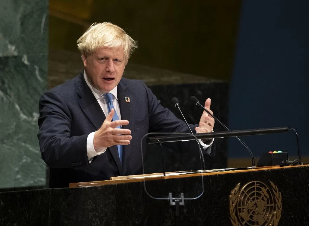Boris Johnson gave a 20 minute speech at the UN General Assembly about the ability of technology to control citizens. (AFP)