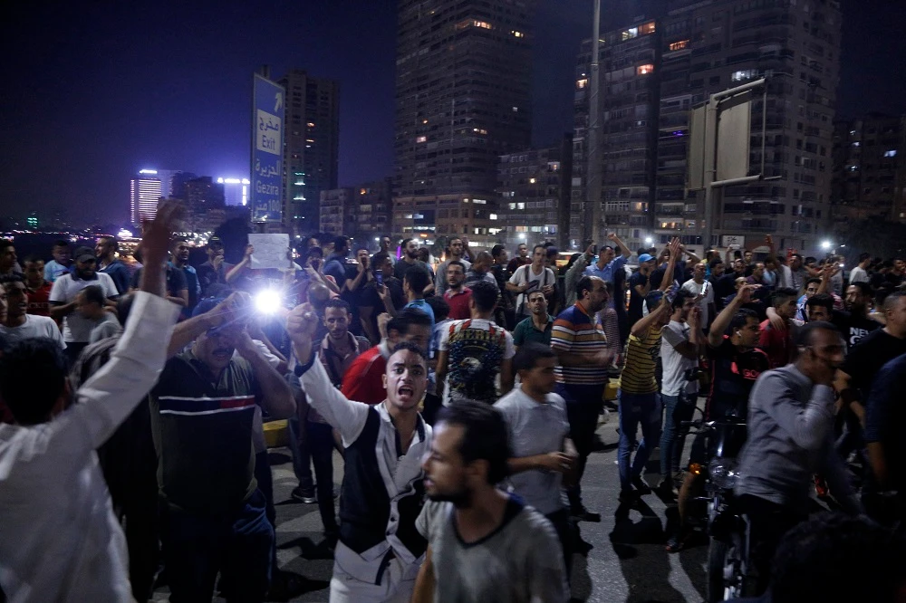 Rare protests against Sisi’s rule erupted last week in Cairo and other major cities. (AFP)
