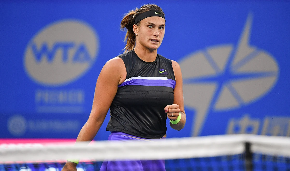 Aryna Sabalenka during a semifinal match in Wuhan on Friday. (AFP)