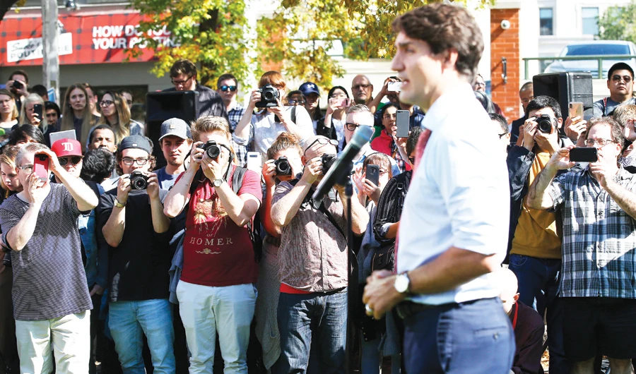 The blackface controversy comes as surveys indicate that Justin Trudeau’s Liberal Party is losing ground to the Conservatives. (AFP)
