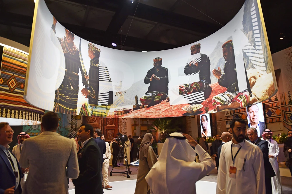 Participants attend the launch of the new tourism visa in Ad Diriyah, a UNESCO-listed heritage site, outside Riyadh on September 27, 2019. (AFP / Fayez Nureldine)