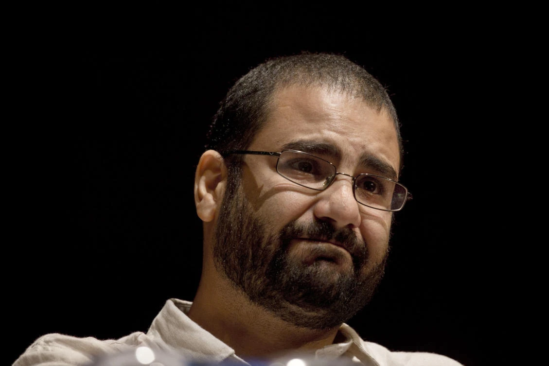 Egypt’s leading pro-democracy activist Alaa Abdel-Fattah, one of Egypt’s most respected human rights lawyers, was rearrested by security forces on Sunday, Sept. 29, 2019, while he was under probation. (File/AP/Nariman El-Mofty)