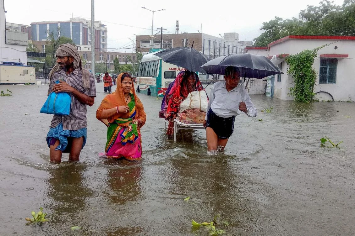 Patna, above, has recorded some 226 millimeters (8.9 inches) of rainfall since Friday. (AFP)