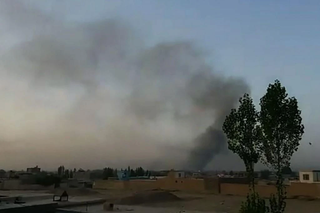 Taliban attacks have continued unabated in Afghanistan. Above, smoke rises after Taliban militants launched an attack in Ghazni in this August 10, 2018 file photo. (AFP)