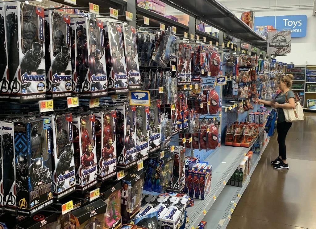 The WTO said that conflicts between the United States and China could weigh on global trade. Above, a woman looks at toys made in China at a store in Los Angeles, California on September 13, 2019. (AFP)