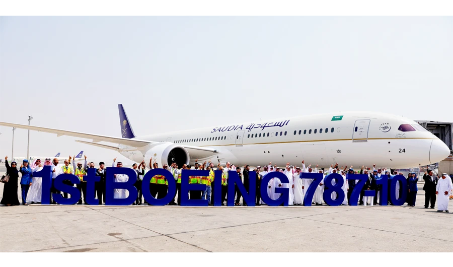 The 787-10 Dreamliner was welcomed during a special ceremony at Jeddah’s King Abdul Aziz International Airport.
