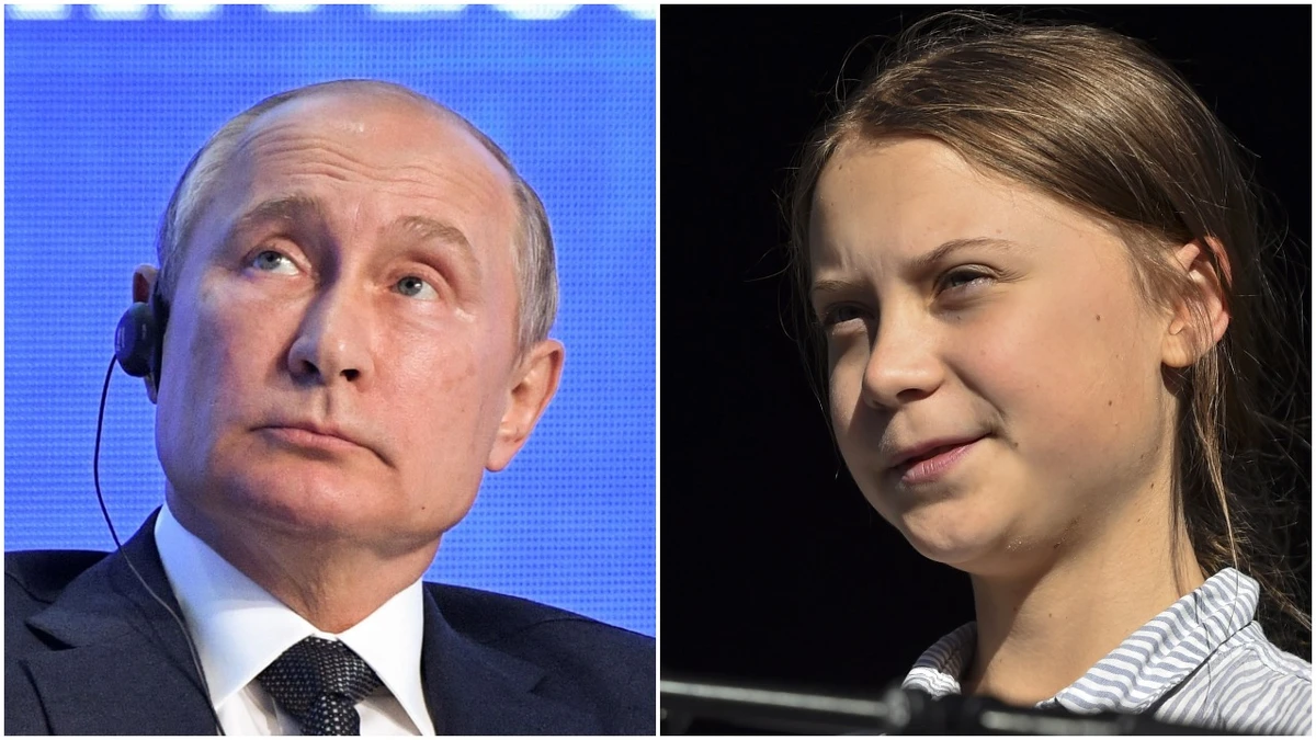 Vladimir Putin on Wednesday took aim at teenage climate activist Greta Thunberg, telling an energy forum he did not share the excitement about her United Nations speech last month. (AFP)