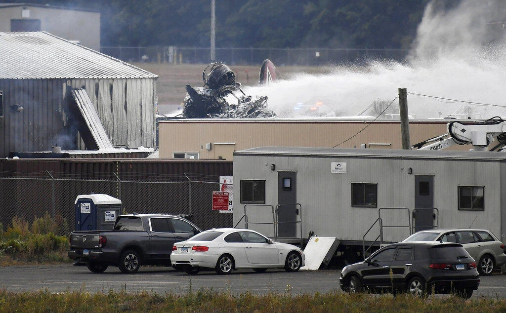 World War II-era bomber trying to land crashes in fireball