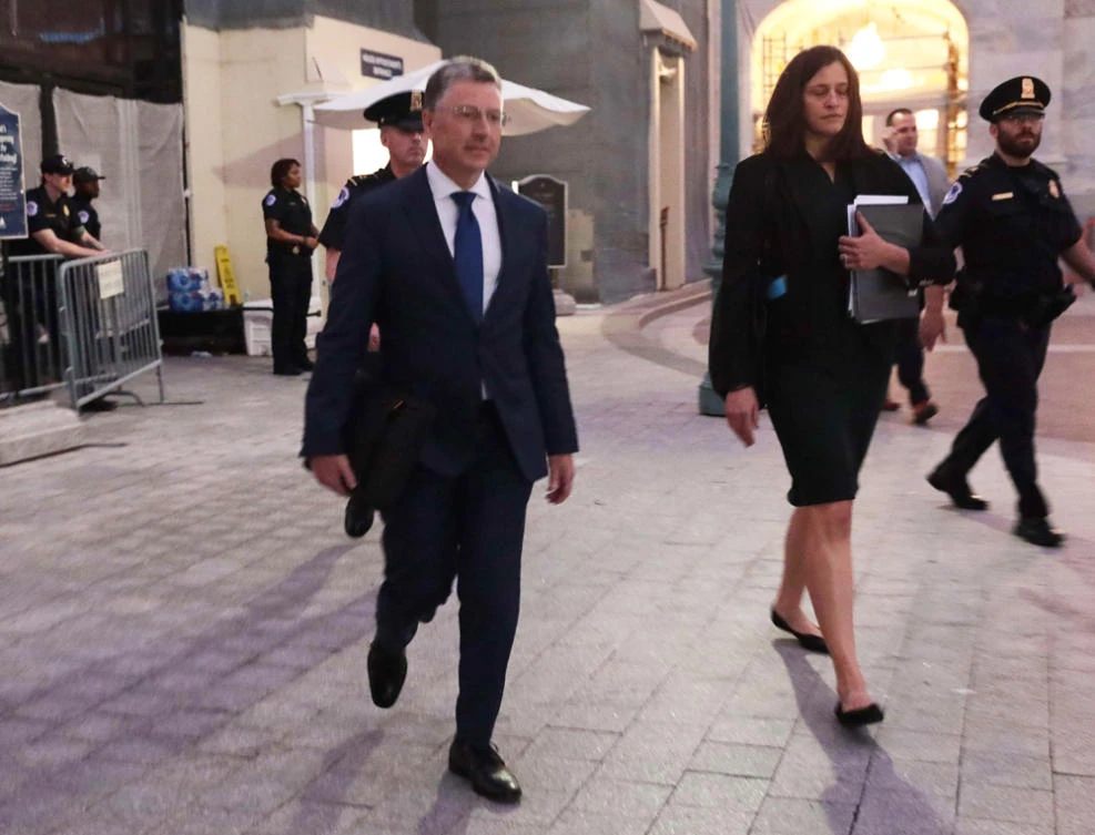 Former US Special Envoy for Ukraine, Kurt Volker, walks away from the US Capitol after being interviewed by the House Intelligence Committee on Oct. 02, 2019 in Washington, DC on the whistleblowers charges that President Donald Trump tried to pressure Ukraine to investigate his Democratic rival Joe Biden. (Mark Wilson/Getty Images/AFP)