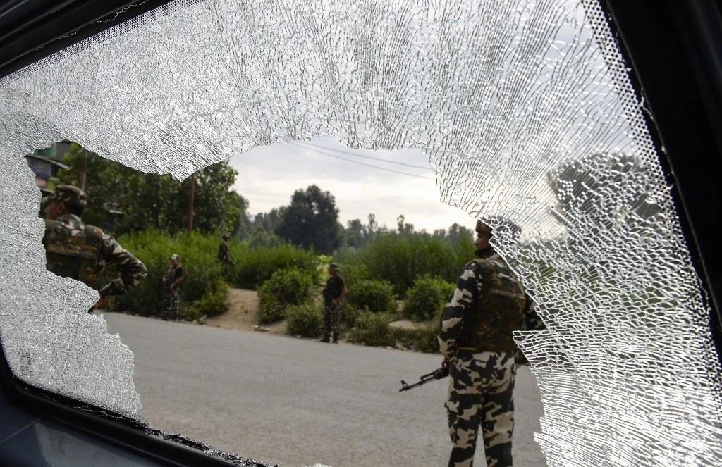 Many people in Kashmir have been seething since India stripped its portion of the Muslim-majority region of autonomy on Aug. 5. Above, Indian paramilitary troopers in the Batengoo area of Anantnag in July 11, 2017 file photo. (AFP)