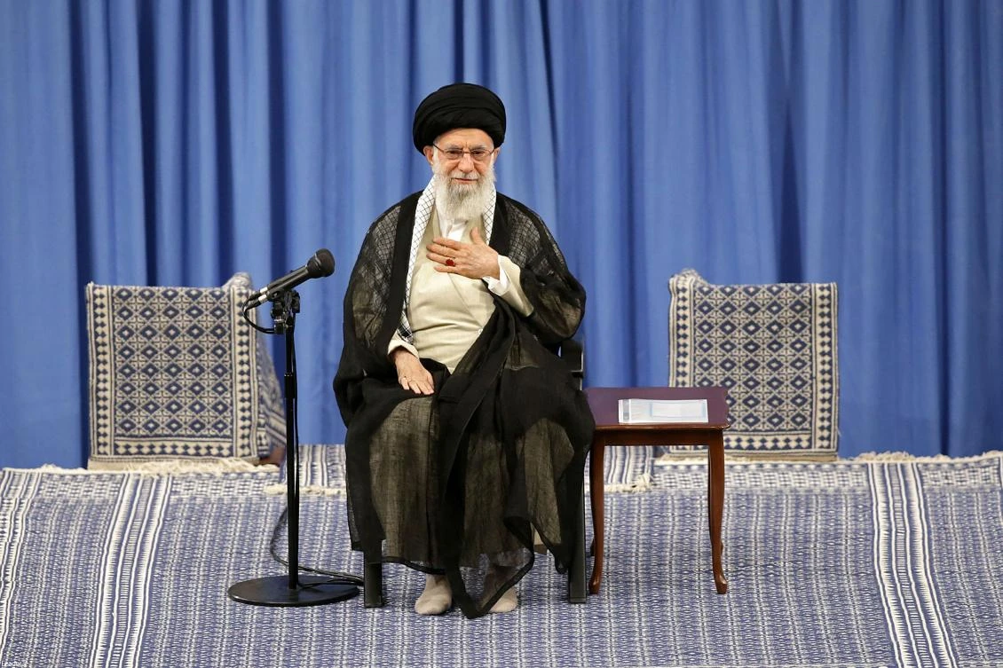 Iran’s supreme leader Ayatollah Ali Khamenei said “enemies” were trying to drive a wedge between Tehran and Baghdad in a tweet. (Khamenei.Ir/AFP)