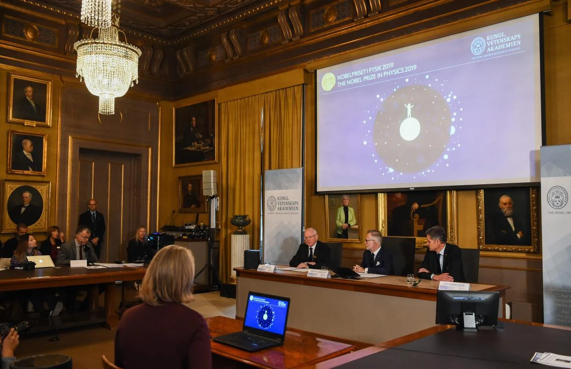 Canadian-American James Peebles, Swiss scientists Michel Mayor and Didier Queloz won the Nobel Physics Prize for their work in cosmology, the Royal Swedish Academy of Sciences said. (AFP)