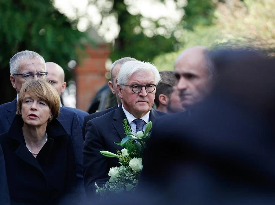 Frank-Walter Steinmeier attended the wake of the victims of the synagogue attack. (File/AFP)