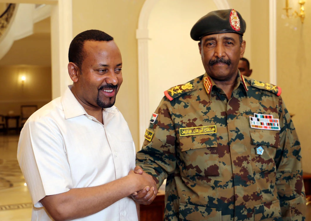 Ethiopian Prime Minister Abiy Ahmed meets the head of Sudan's Transitional Military Council, Lieutenant General Abdel Fattah Al-Burhan Abdelrahman, to mediate in the political crisis that has followed the overthrow of President Omar al-Bashir, Sudan June 7, 2019. (Reuters)
