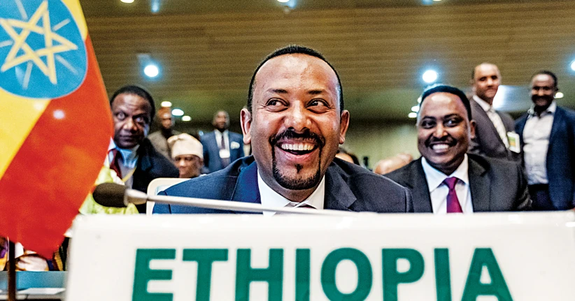 Landmark: Ethiopian Prime Minister Abiy Ahmed’s leading role in ending his country’s bitter dispute with neighboring Eritrea was highlighted by the Norwegian Nobel Committee in its peace prize award. (EDUARDO SOTERAS / AFP)