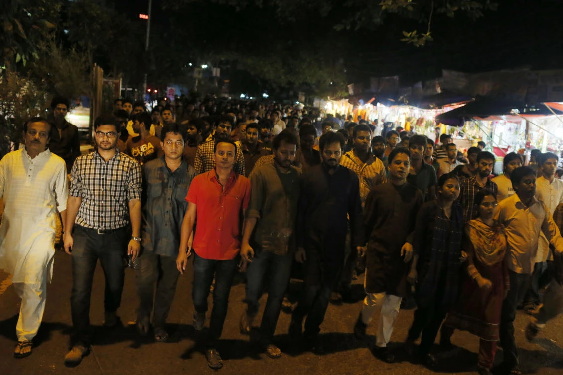 In this Oct. 31, 2015 file photo, Bangladeshi activists protest against the killing of Faisal Arefin Deepan in Dhaka, Bangladesh. (AP)