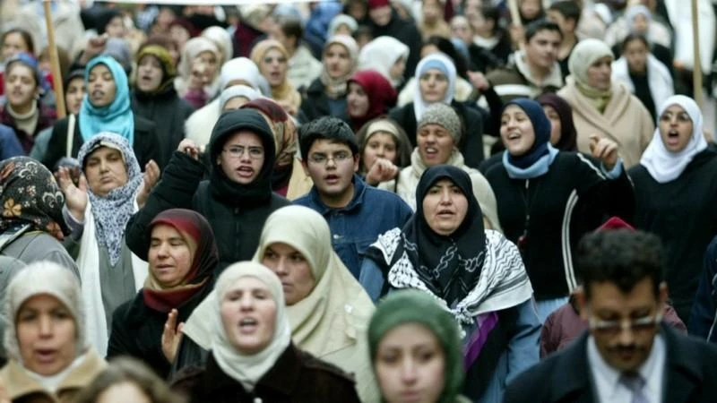 Muslim women demonstrate in favor of the right to wear the hijab in Strasbourg, France. (Reuters)