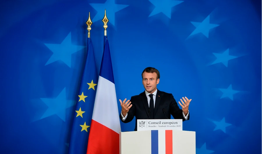 France's President Emmanuel Macron addresses a press conference during at European Union Headquarters in Brussels on October 18, 2019. (AFP / John Thys)