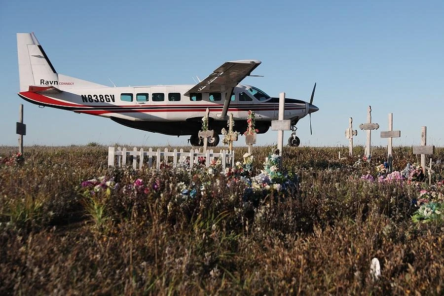 The flight landed around 5:40 p.m. and went off the end of the runway. (File/AFP)
