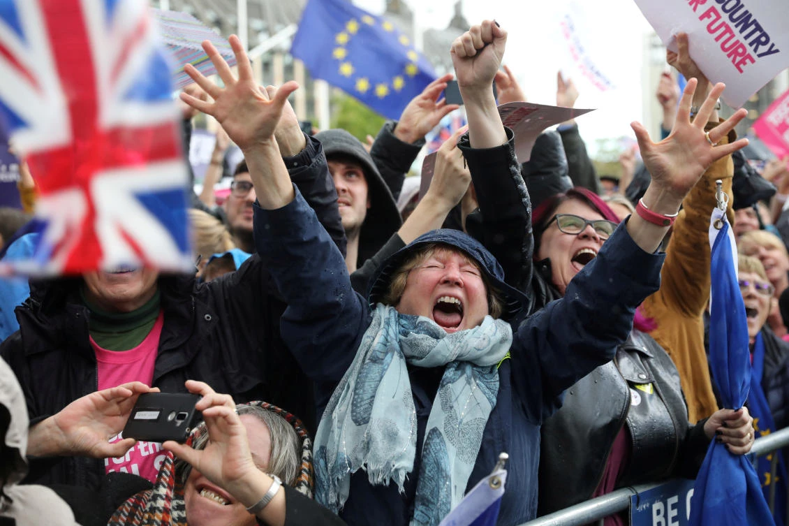 Prime Minister Boris Johnson’s defeat in parliament over the sequencing of the ratification of his deal exposed him to a law passed by his opponents demanding he request a delay until Jan. 31. (Reuters)