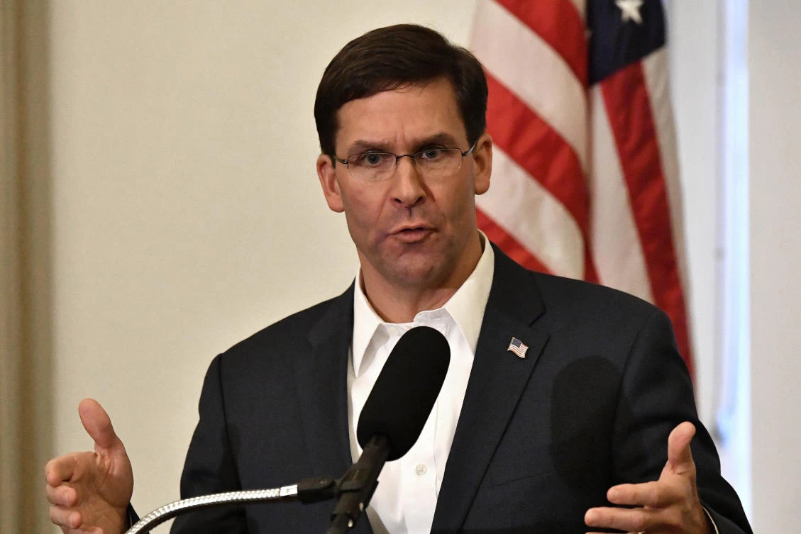 Defense Secretary Mark Esper believes the US can reduce its force in Afghanistan to 8,600 without hurting the counterterrorism fight against Al-Qaeda and the Daesh group. (AP)