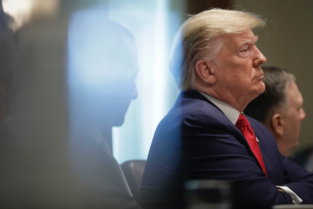 President Donald Trump speaks during a Cabinet meeting in the Cabinet Room of the White House, Monday, Oct. 21, 2019, in Washington. (AP)