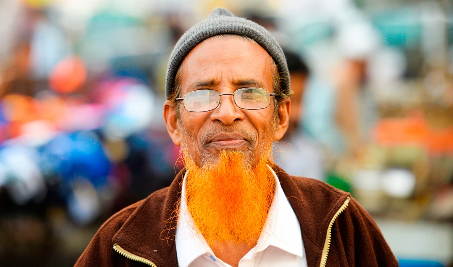 Orange is the new grey for Bangladesh beards