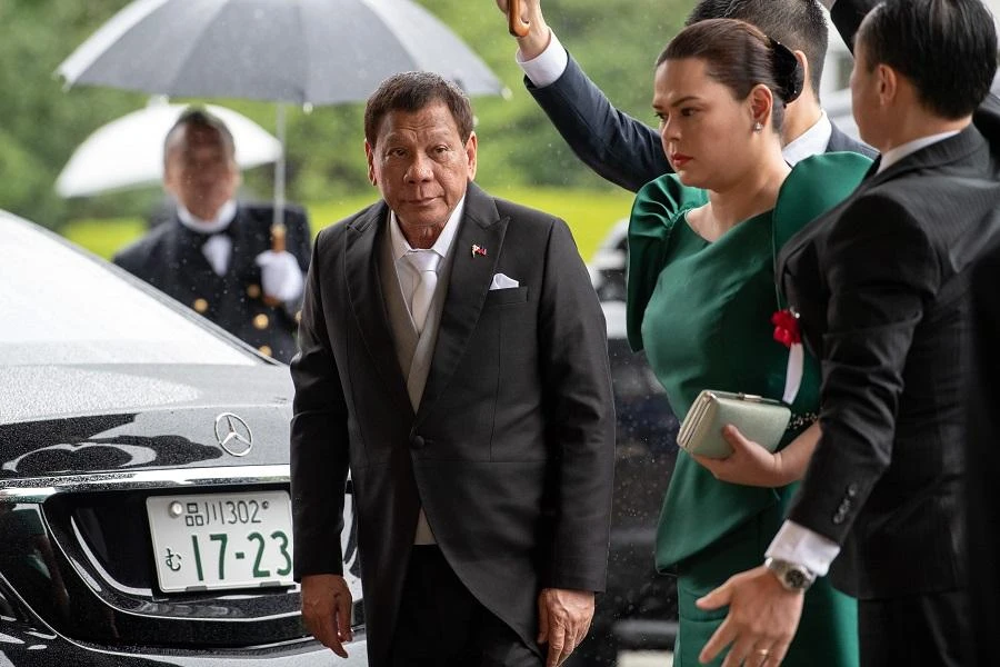 The Filipino leader attended Naruhito’s enthronement ceremony earlier Tuesday using a cane to help him walk. (AFP)