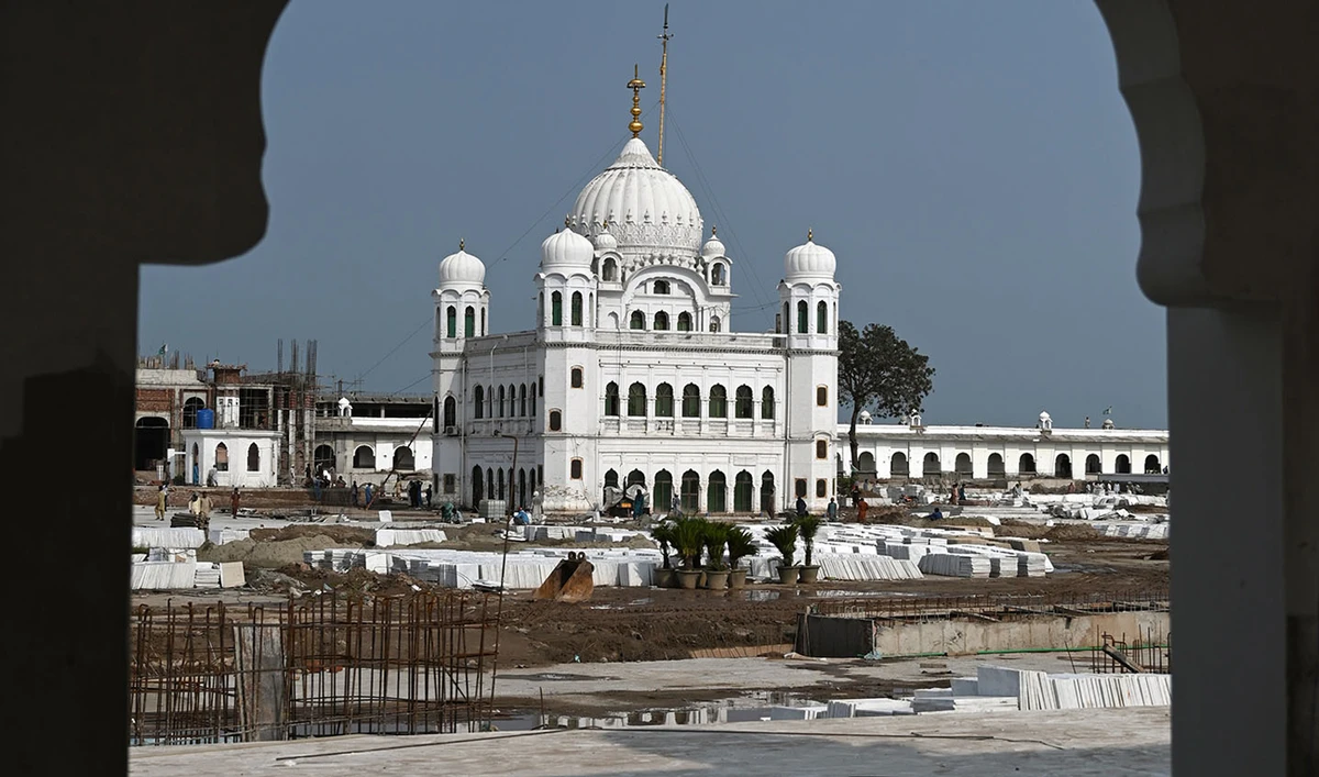 This file photo shows the Sikh religious site Gurdwara Darbar Sahib, in the Pakistani town of Kartarpur near the Indian border on Sept. 16, 2019. (AFP/File)
