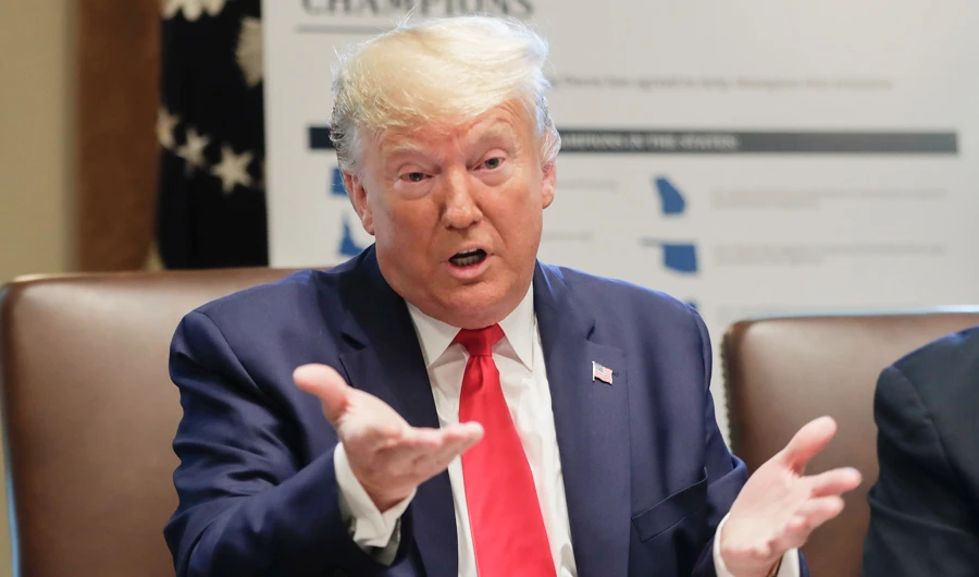 President Donald Trump speaks during a Cabinet meeting in the Cabinet Room of the White House, Monday, Oct. 21, 2019, in Washington. (AP)