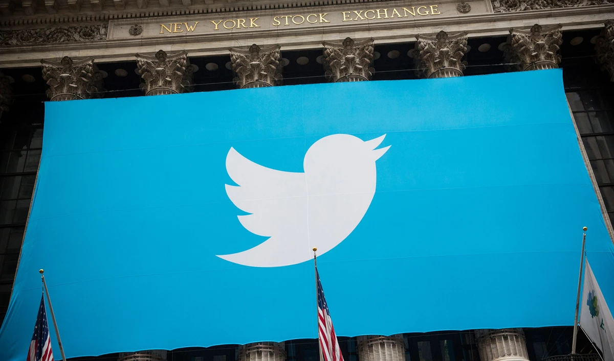 Twitter logo is displayed on a banner outside the New York Stock Exchange. (FILE/AFP)