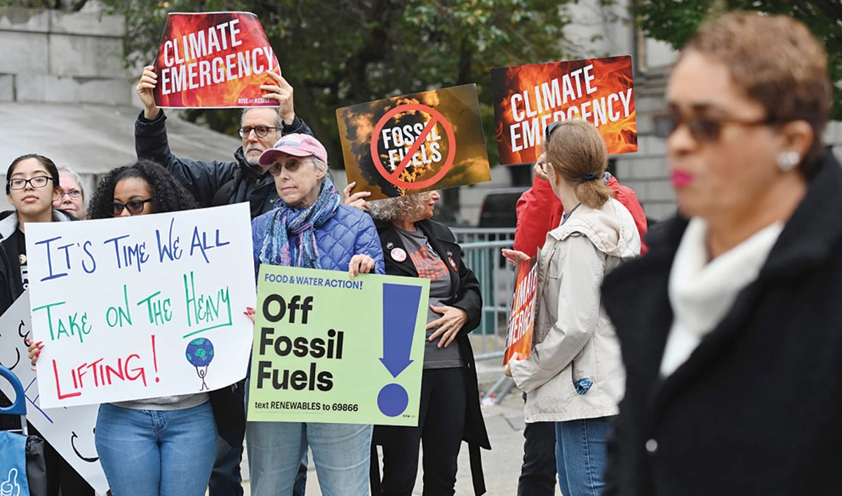 Climate activists stage a demonstration in New York City, US. (File/AFP)