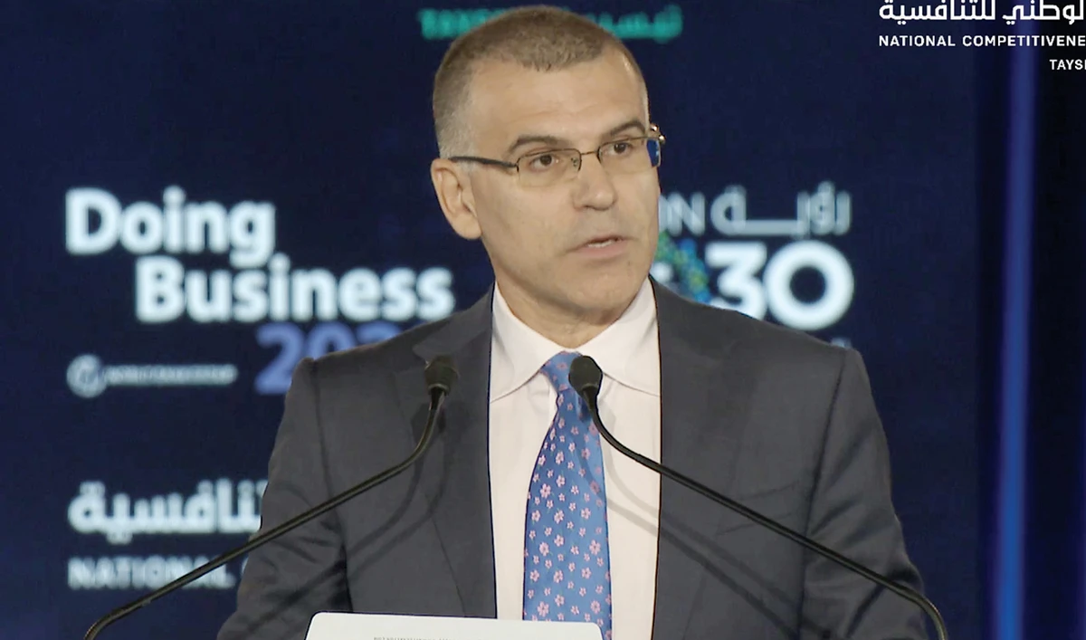 Simeon Djankov, director of development economics at the World Bank, speaks at the Doing Business event in Riyadh. (Photo/Supplied)