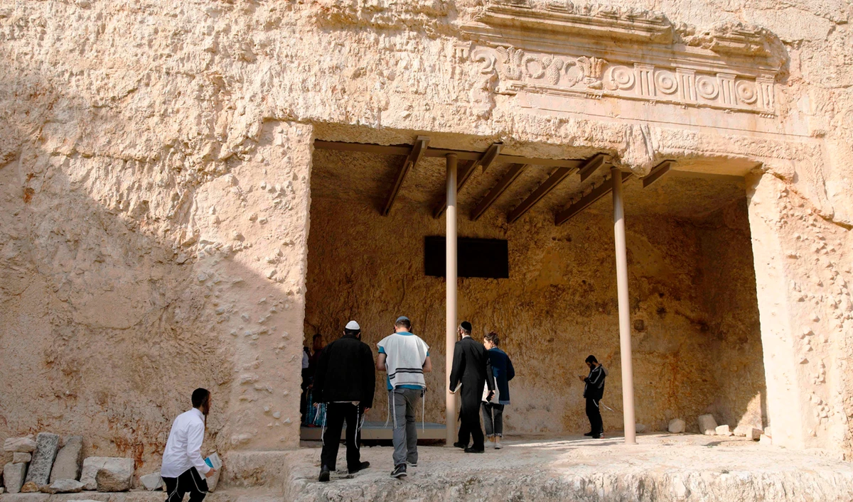 Ultra-Orthodox Jews walk at the Tombs of the Kings, a 2,000-year-old archaeological gem in the heart of Jerusalem owned by France. (AFP)