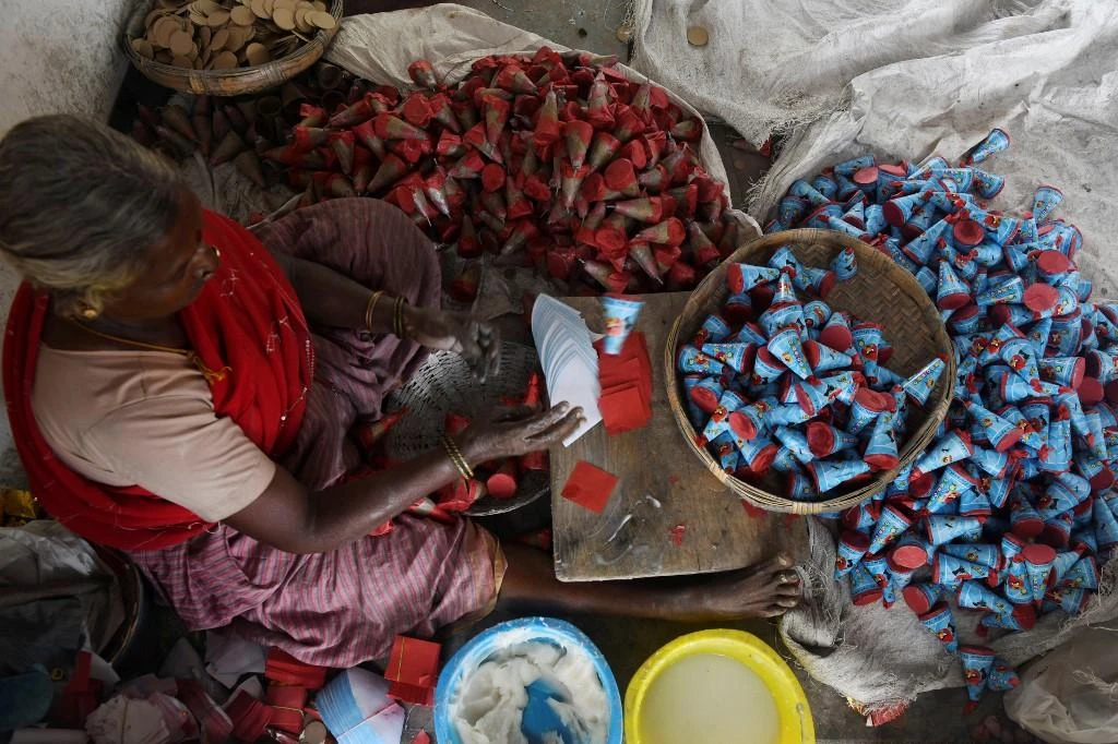Sivakasi district in past years supplied 90-95 percent of India’s firecrackers with revenues of around $800 million. (AFP)