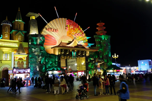 Japanese Pavilion at Dubai's Global Village at night. (Shutterstock)
