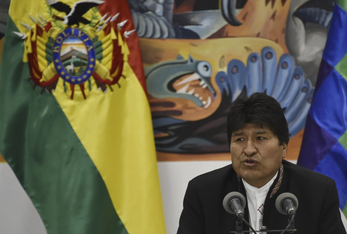 Speaking from the rural village of Vila Vila, Morales warned that “various sectors of society... are preparing for a coup d’etat next week.” (File/AFP)