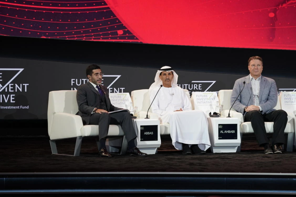 Editor-in-Chief of Arab News Faisal Abbas moderates the “Future of Space Exploration” panel discussion at FII in Riyadh on Oct. 30, 2019. (AN Photo/ Ziyad Al-Arfaj)